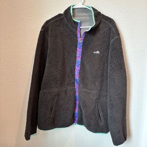 Men’s Chubbies Black Reversible Nubby Fleece Tie Dye Full Zip Jacket - Size L